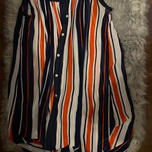 Multicoloured sleeveless chiffon dress - Picture 3 of 3